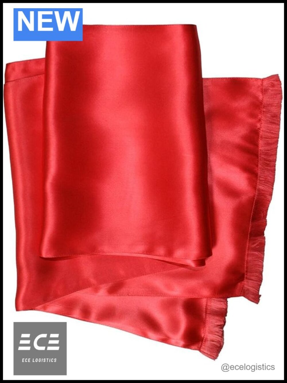 100% Satin Silk Aviator Scarf 8x60 Double Layered Washable Unisex